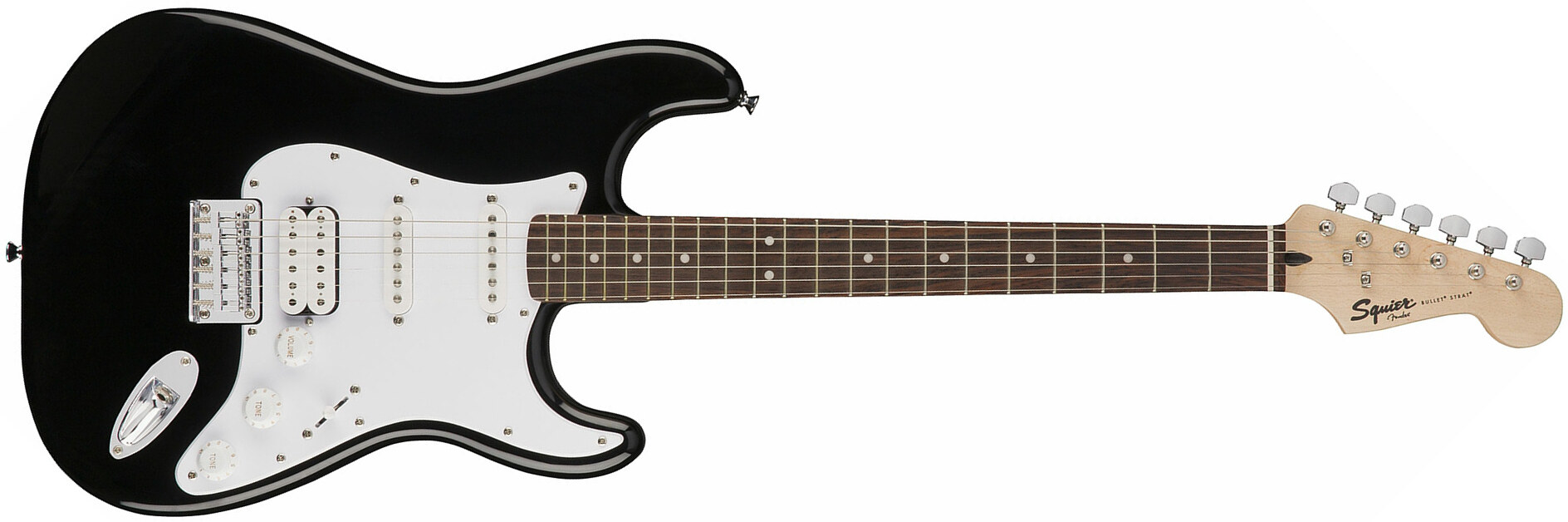 Squier Strat Bullet Ht Hss Rw - Black - Str shape electric guitar - Main picture