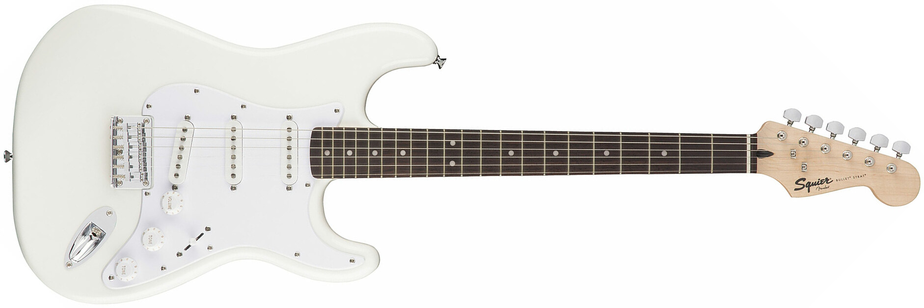 Squier Strat Bullet Ht Sss Rw - Arctic White - Str shape electric guitar - Main picture
