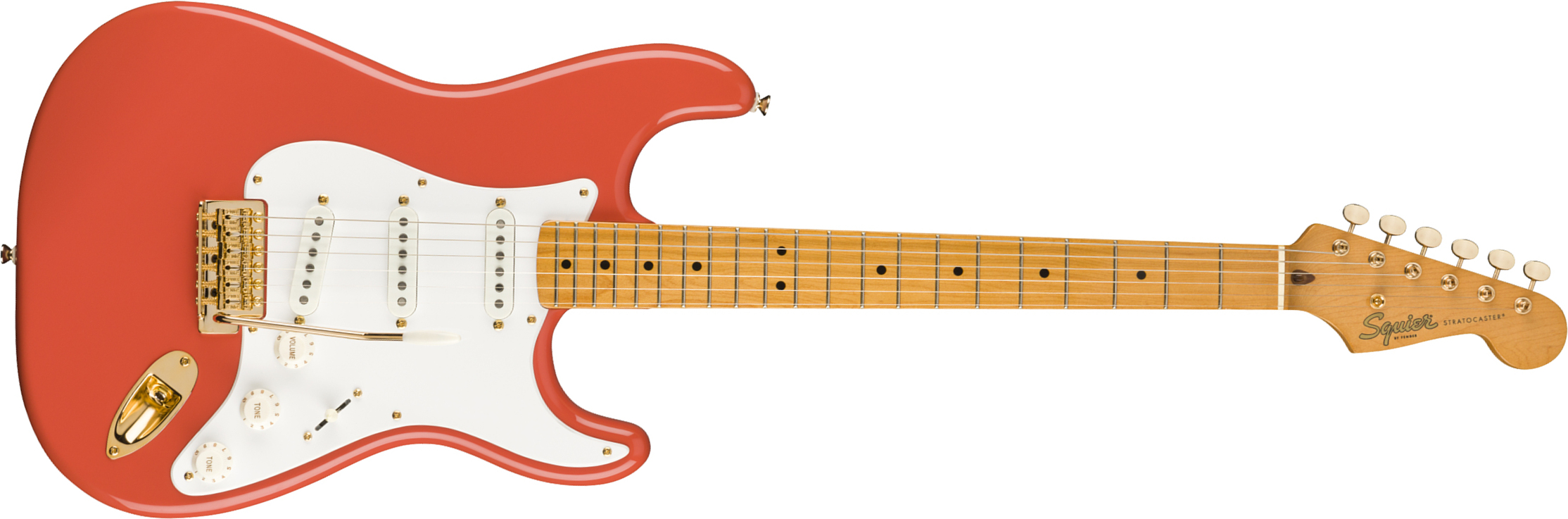 Squier Strat Classic Vibe '50s Fsr Ltd Mn - Fiesta Red With Gold Hardware - Str shape electric guitar - Main picture