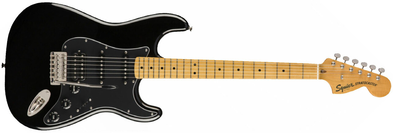 Squier Strat Classic Vibe 70s 2019 Hss Mn - Black - Str shape electric guitar - Main picture
