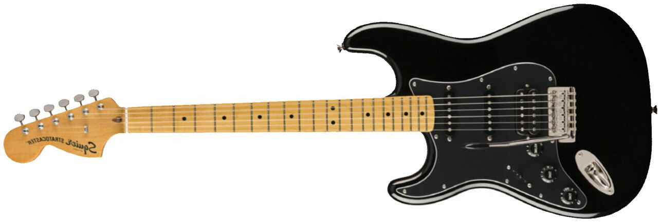 Squier Strat Classic Vibe 70s 2019 Lh Gaucher Hss Mn - Black - Left-handed electric guitar - Main picture