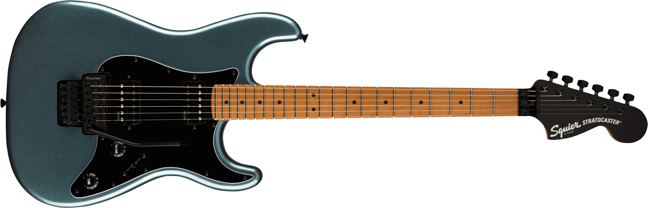 Squier Strat Contemporary Hh Fr Mn - Gunmetal Metallic - Str shape electric guitar - Main picture
