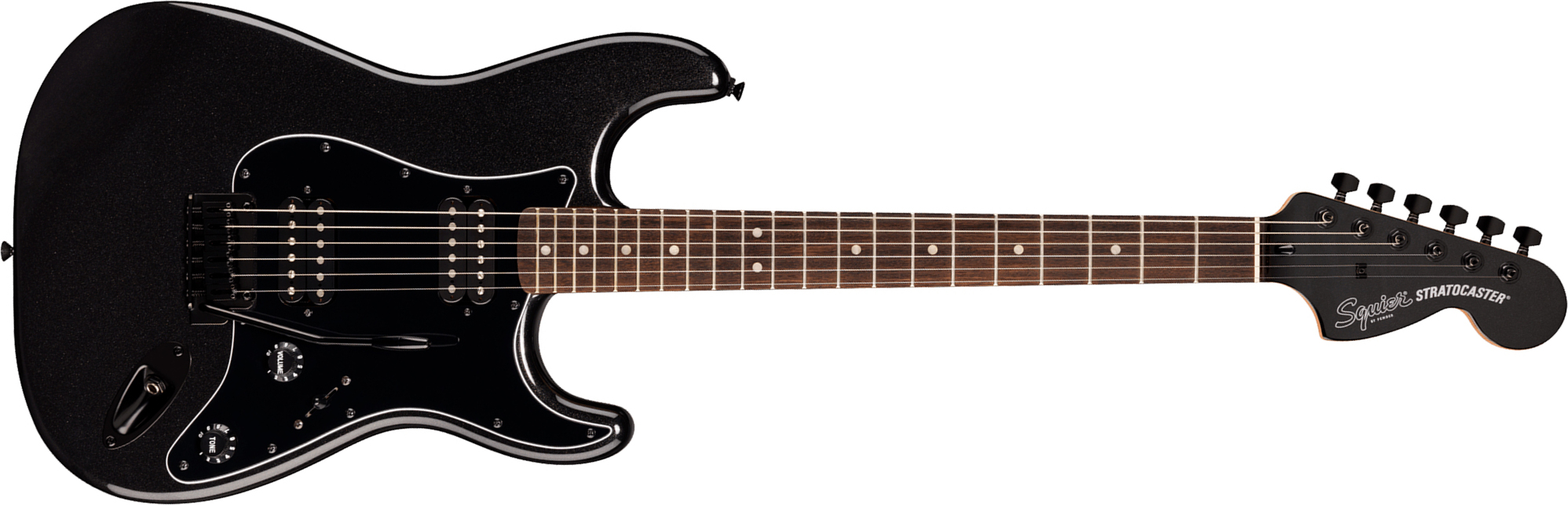 Squier Strat Hh Affinity 2h  Trem Lau - Metallic Black - Str shape electric guitar - Main picture