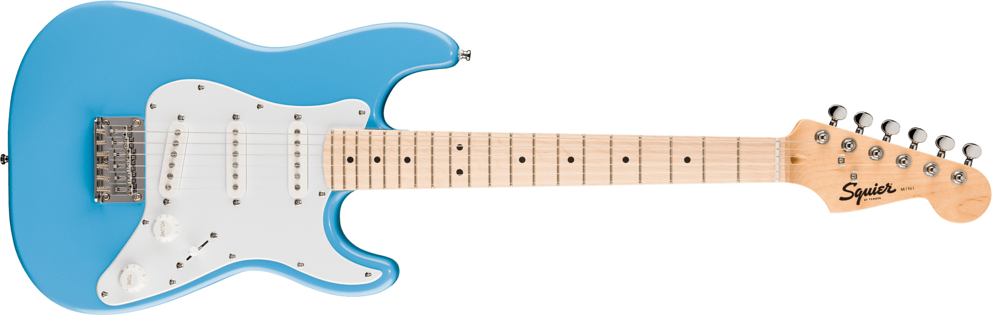Squier Strat Mini Shsc 3s Ht Mn - California Blue - Electric guitar for kids - Main picture