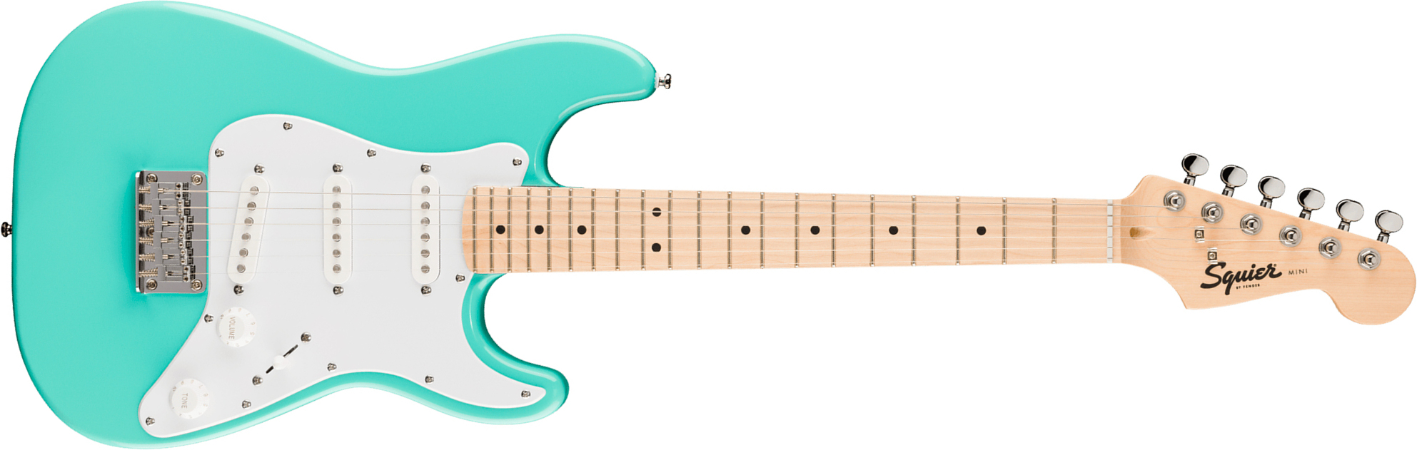 Squier Strat Mini Shsc 3s Ht Mn - Seafoam Green - Electric guitar for kids - Main picture