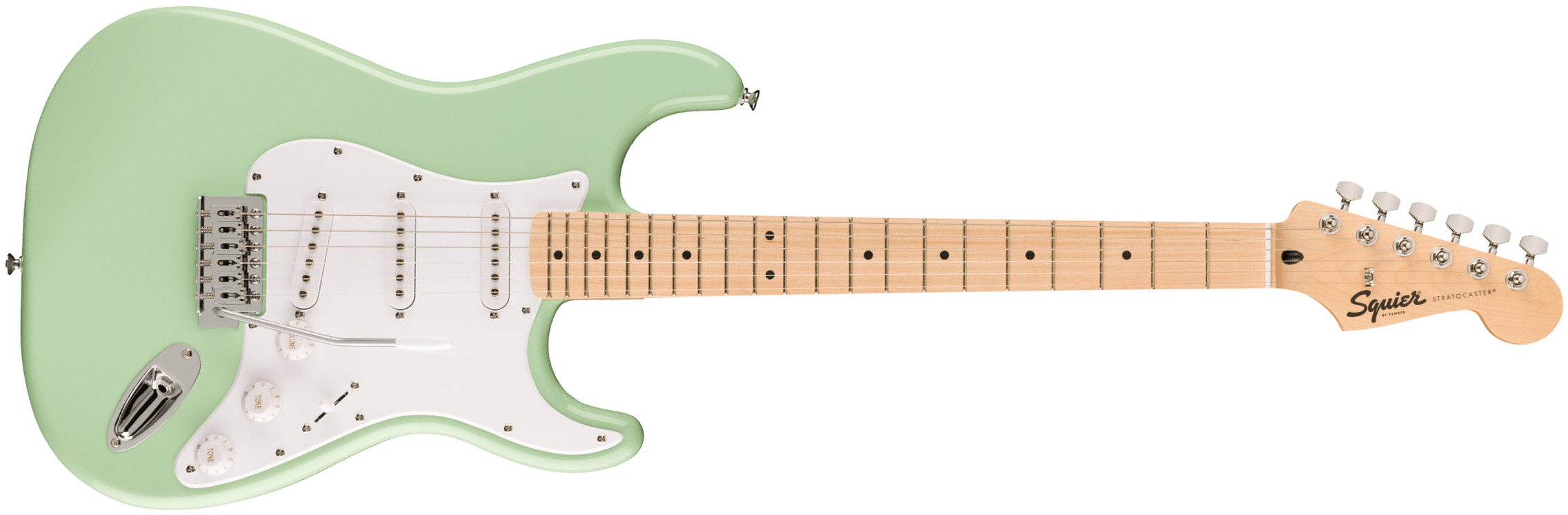 Squier Strat Sonic 3s Trem Mn - Surf Green - Str shape electric guitar - Main picture