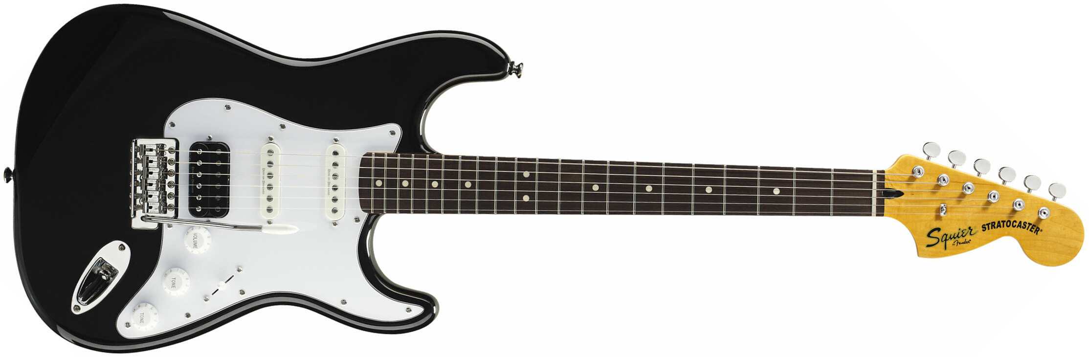 Squier Strat Vintage Modified Hss Lau - Black - Str shape electric guitar - Main picture