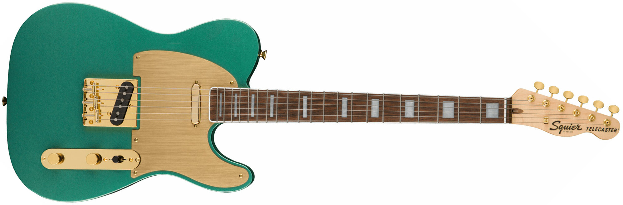 Squier Tele 40th Anniversary Gold Edition Lau - Sherwood Green Metallic - Tel shape electric guitar - Main picture