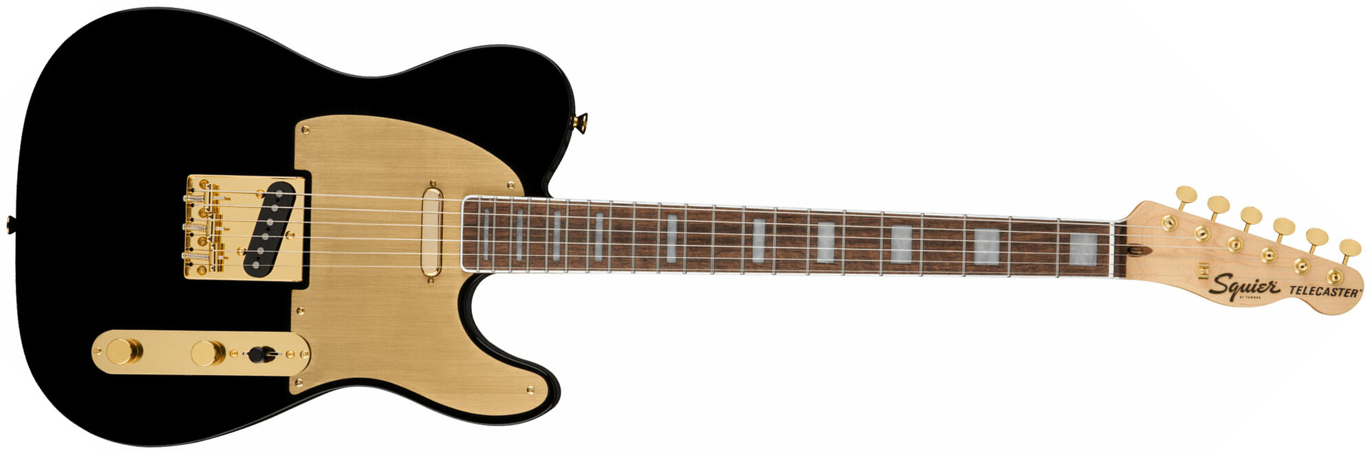 Squier Tele 40th Anniversary Gold Edition Lau - Black - Tel shape electric guitar - Main picture