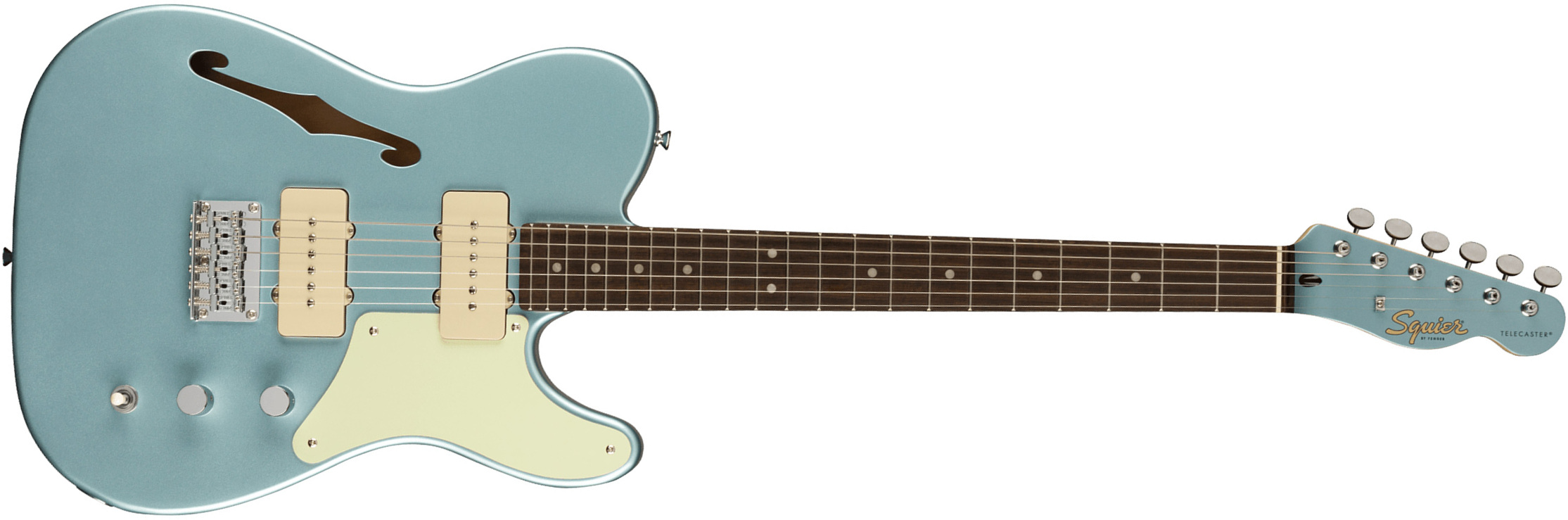 Squier Tele Cabronita Thinline Mint Pickguard Paranormal Fsr 2s Ht Lau - Ice Blue Metallic - Tel shape electric guitar - Main picture