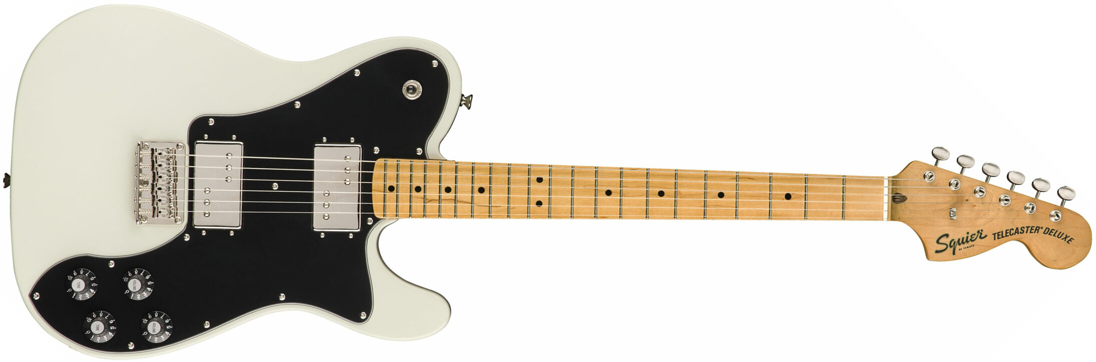 Squier Tele Deluxe Classic Vibe 70s 2019 Hh Mn - Olympic White - Tel shape electric guitar - Main picture