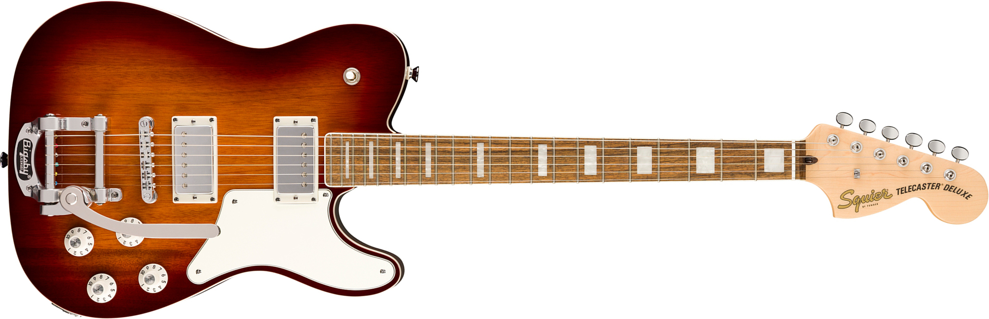 Squier Tele Deluxe Troublemaker Bigsby Paranormal 2h Trem Lau - Honey Sunburst - Tel shape electric guitar - Main picture