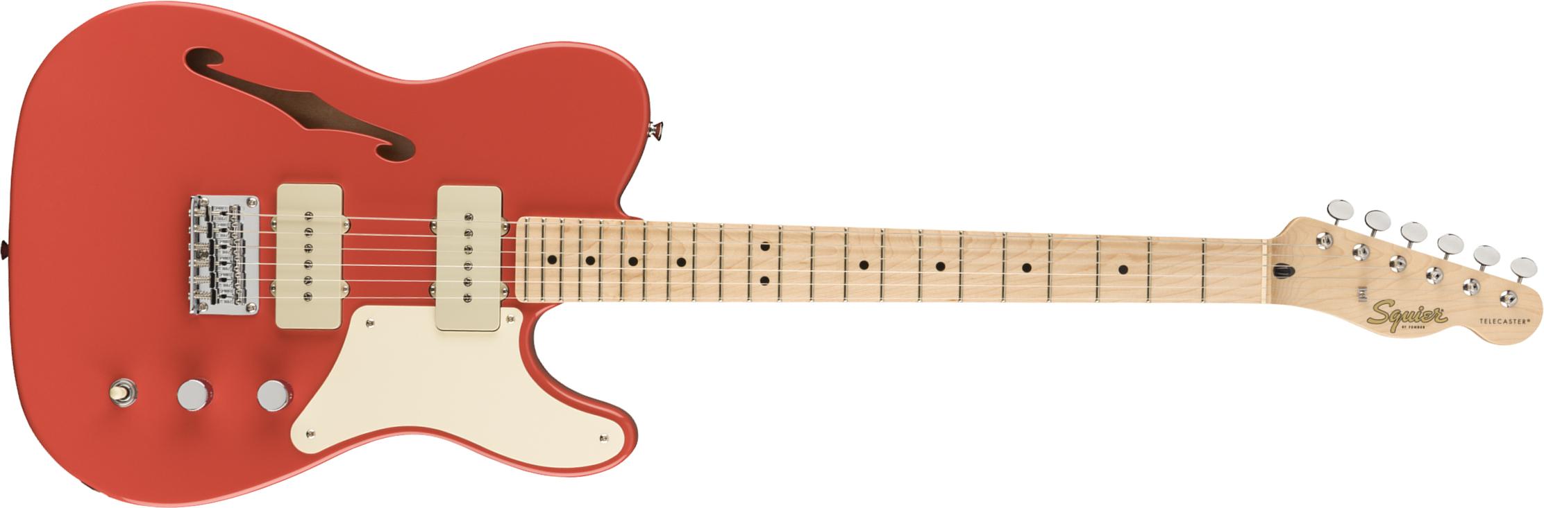 Squier Tele Thinline Cabronita Paranormal Ss Ht Mn - Fiesta Red - Semi-hollow electric guitar - Main picture