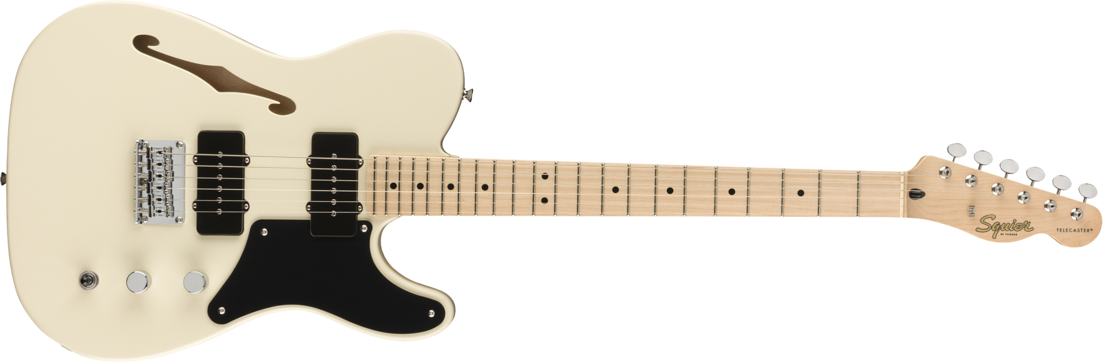 Squier Tele Thinline Cabronita Paranormal Ss Ht Mn - Olympic White - Tel shape electric guitar - Main picture