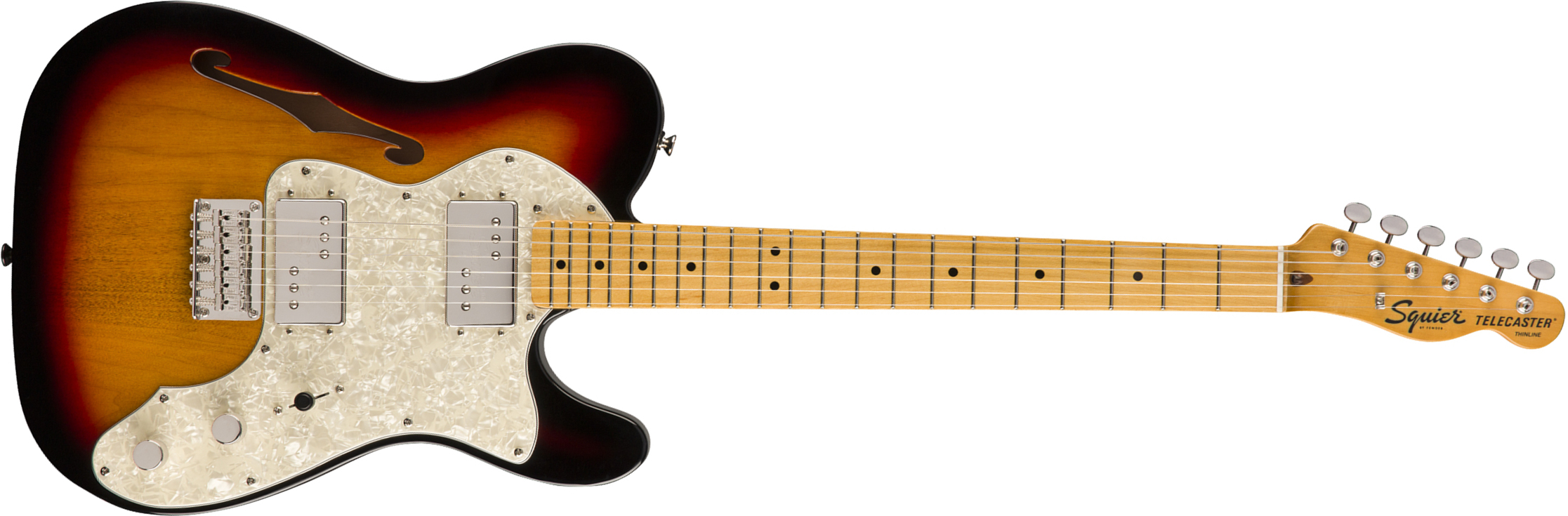 Squier Tele Thinline Classic Vibe 70s 2019 Hh Mn - 3-color Sunburst - Semi-hollow electric guitar - Main picture