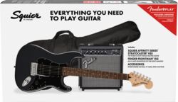 Electric guitar set Squier Strat Affinity HSS Pack - Charcoal frost metallic