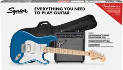 Electric guitar set Squier Strat Affinity HSS Pack - Lake placid blue