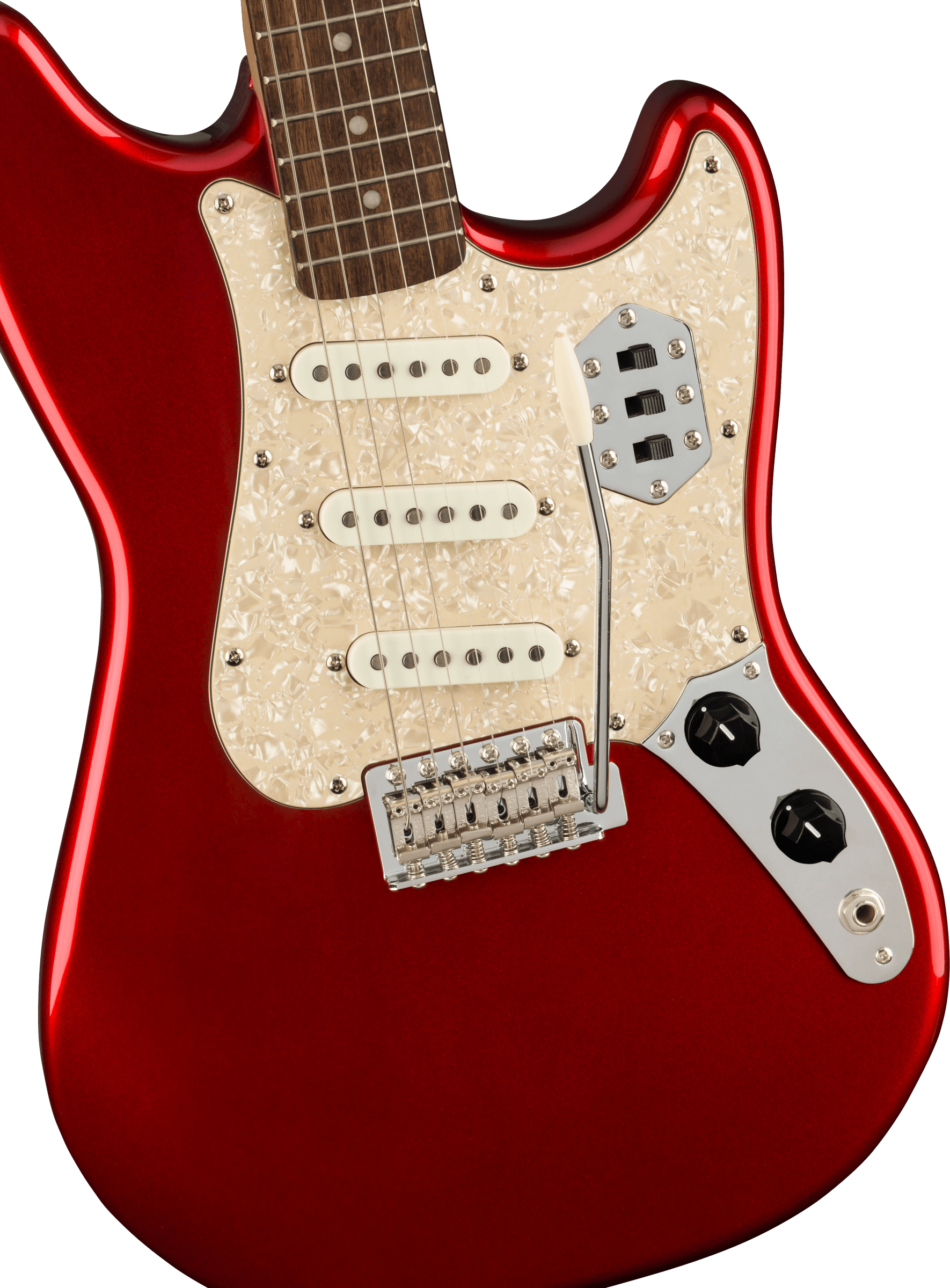 Squier Cyclone Paranormal 3s Trem Lau - Candy Apple Red - Retro rock electric guitar - Variation 2