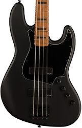 Solid body electric bass Squier FSR Contemporary Active Jazz Bass HH Black Pickguard - Flat black