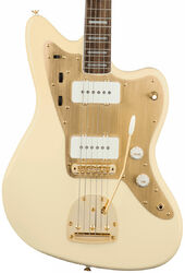 Retro rock electric guitar Squier 40th Anniversary Jazzmaster Gold Edition - Olympic white