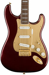 Str shape electric guitar Squier 40th Anniversary Stratocaster Gold Edition - Ruby red metallic