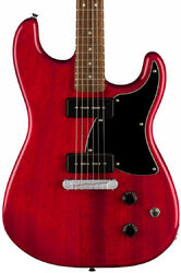 Str shape electric guitar Squier Paranormal Strat-O-Sonic - Crimson red transparent