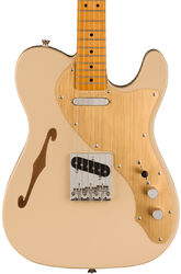 Tel shape electric guitar Squier FSR Classic Vibe '60s Telecaster Thinline, Gold Anodized Pickguard - Desert sand