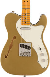 Tel shape electric guitar Squier FSR Classic Vibe '60s Telecaster Thinline, Parchment Pickguard - Aztec gold