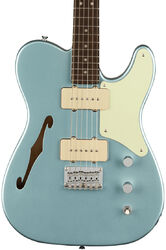 Tel shape electric guitar Squier FSR Paranormal Cabronita Telecaster Thinline,Mint Pickguard, Matching Headstock - Ice blue metallic