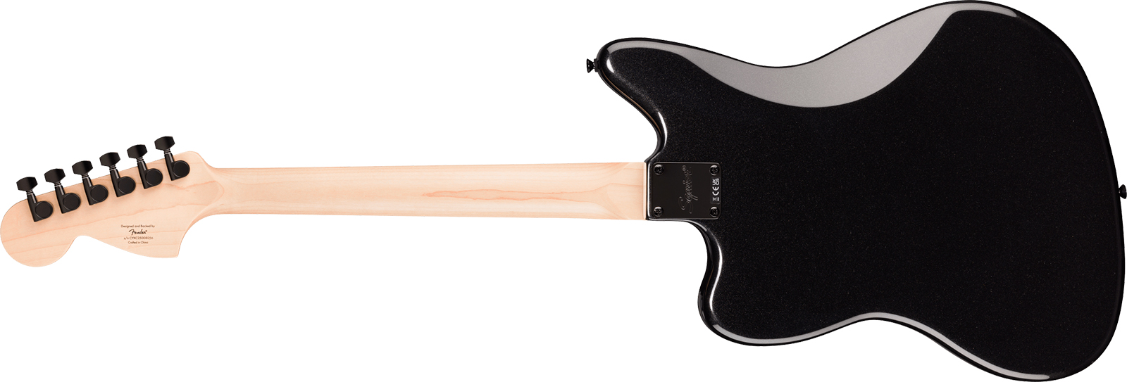 Squier Jaguar Affinity Fsr Shsc 2s Trem Lau - Metallic Black - Retro rock electric guitar - Variation 1