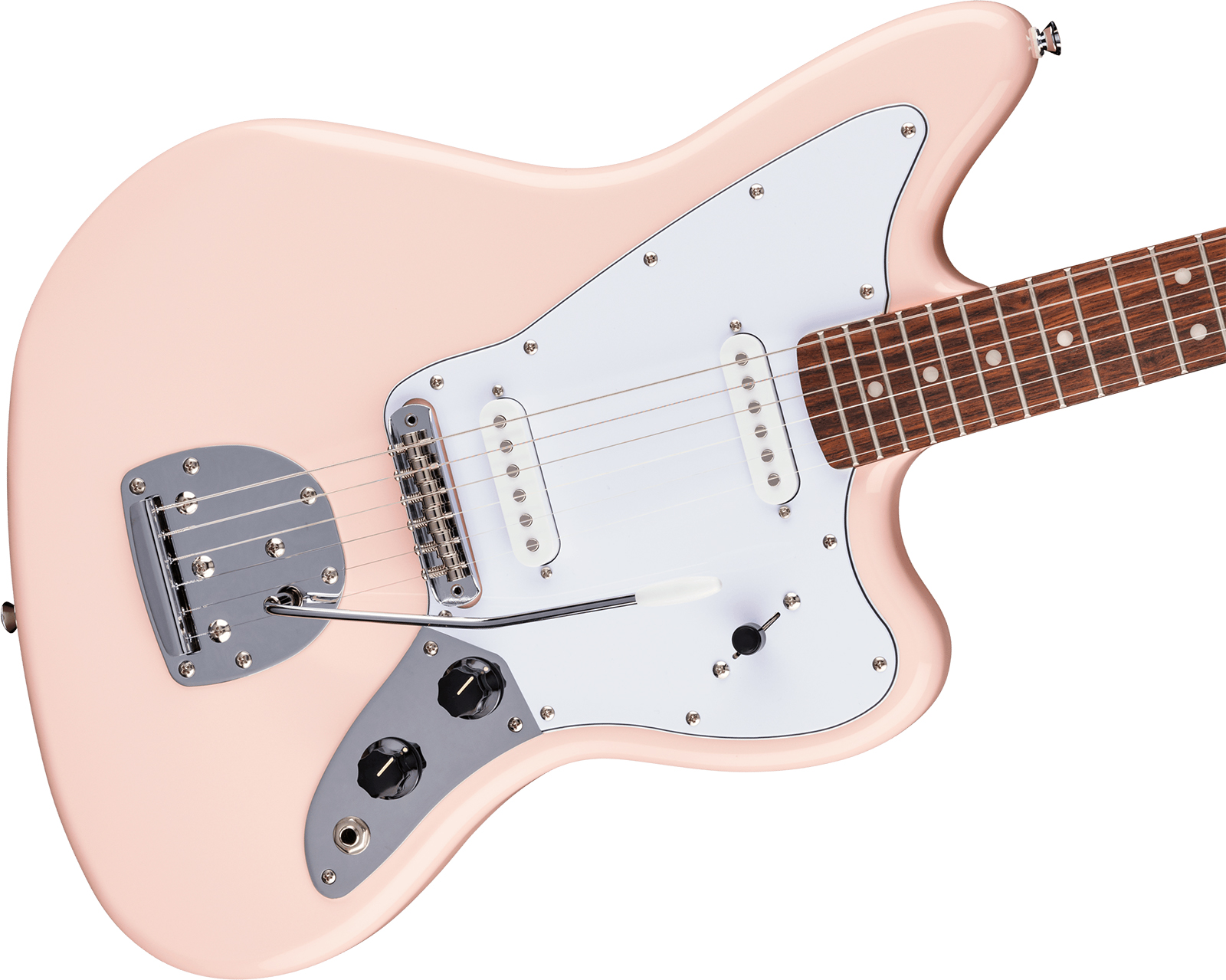 Squier Jaguar Affinity Fsr Shsc 2s Trem Lau - Shell Pink - Retro rock electric guitar - Variation 2