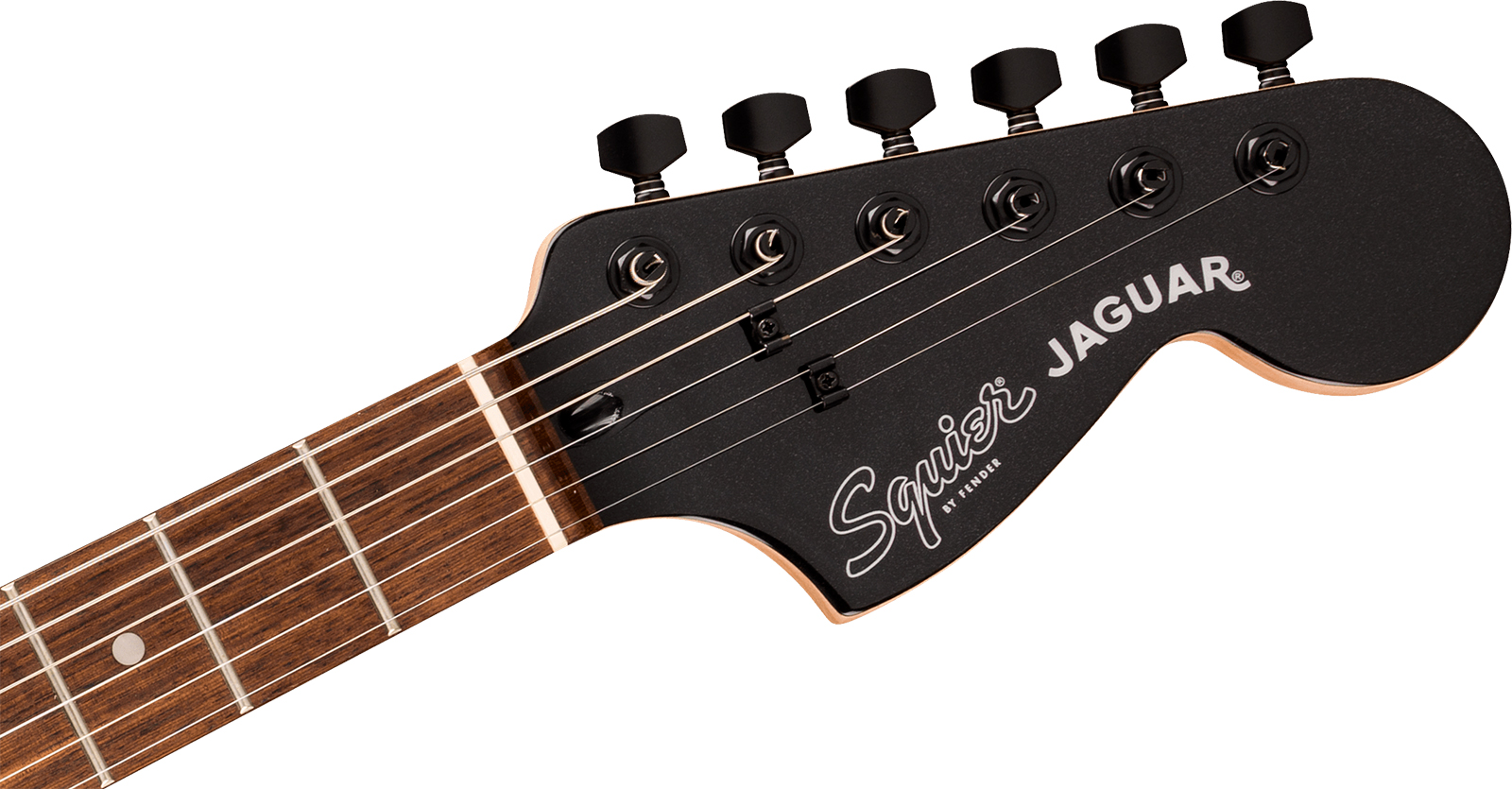 Squier Jaguar Affinity Fsr Shsc 2s Trem Lau - Metallic Black - Retro rock electric guitar - Variation 3