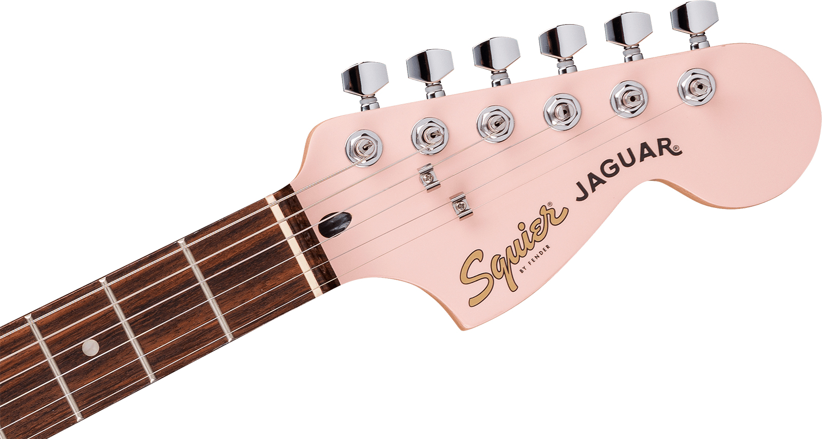 Squier Jaguar Affinity Fsr Shsc 2s Trem Lau - Shell Pink - Retro rock electric guitar - Variation 3