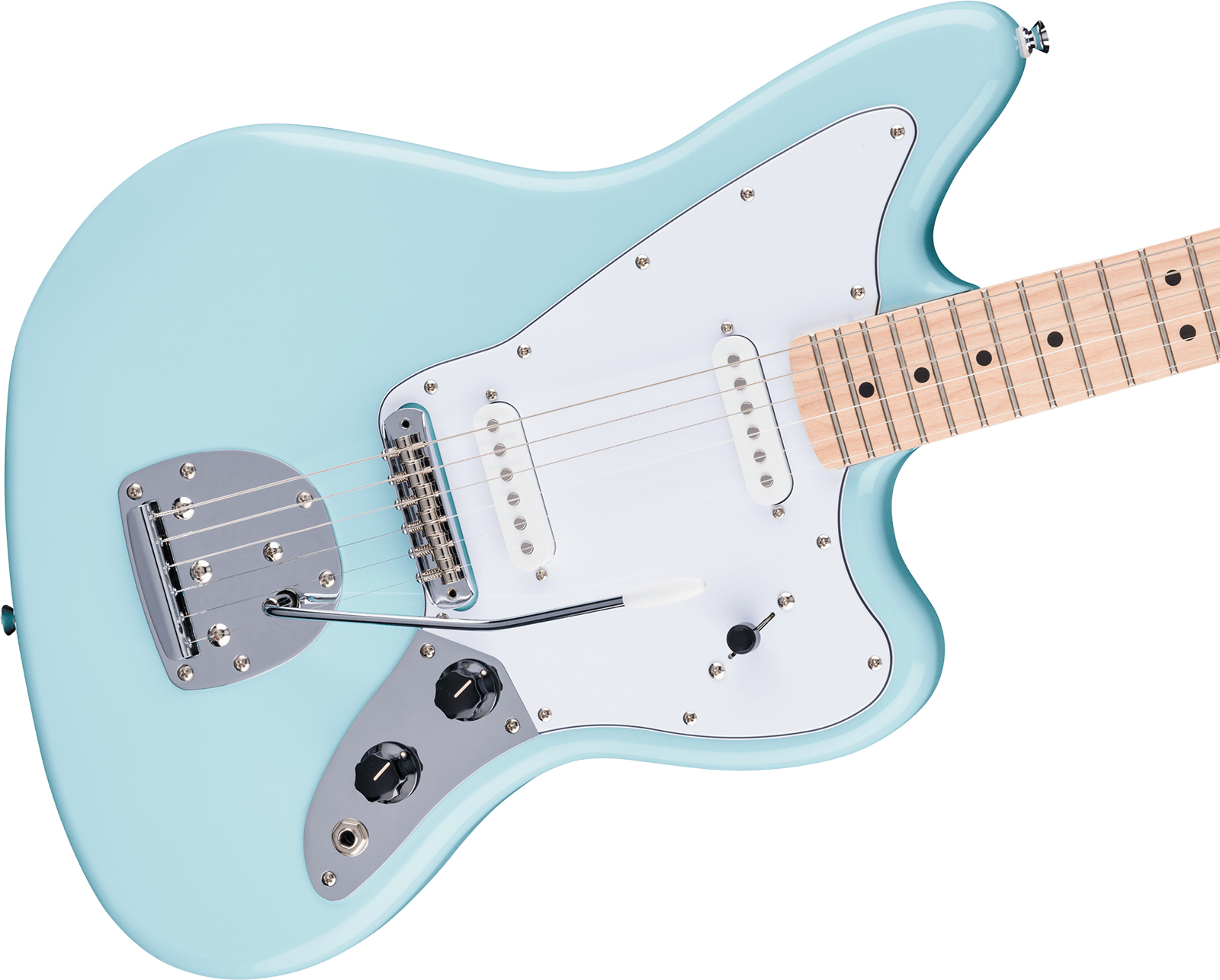 Squier Jaguar Affinity Fsr Shsc 2s Trem Mn - Daphne Blue - Retro rock electric guitar - Variation 3