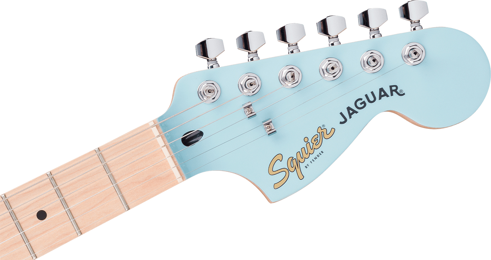Squier Jaguar Affinity Fsr Shsc 2s Trem Mn - Daphne Blue - Retro rock electric guitar - Variation 4