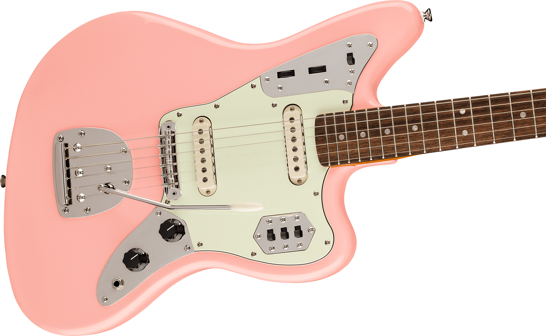 Squier Jaguar Classic Vibe 60s Fsr Ltd Lau - Shell Pink - Retro rock electric guitar - Variation 2
