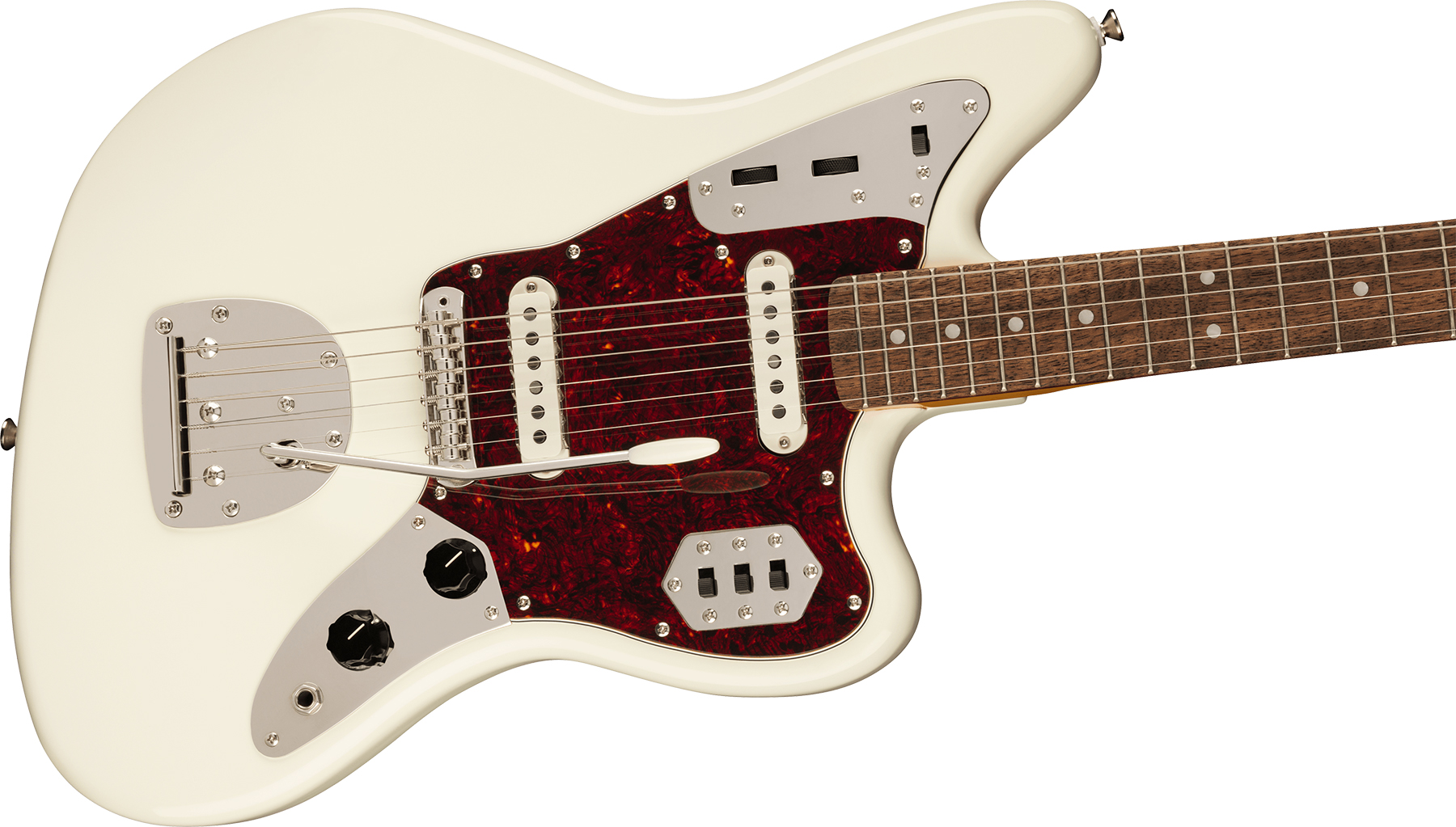 Squier Jaguar Classic Vibe 60s Fsr Ltd Lau - Olympic White With Matching Headstock - Retro rock electric guitar - Variation 2