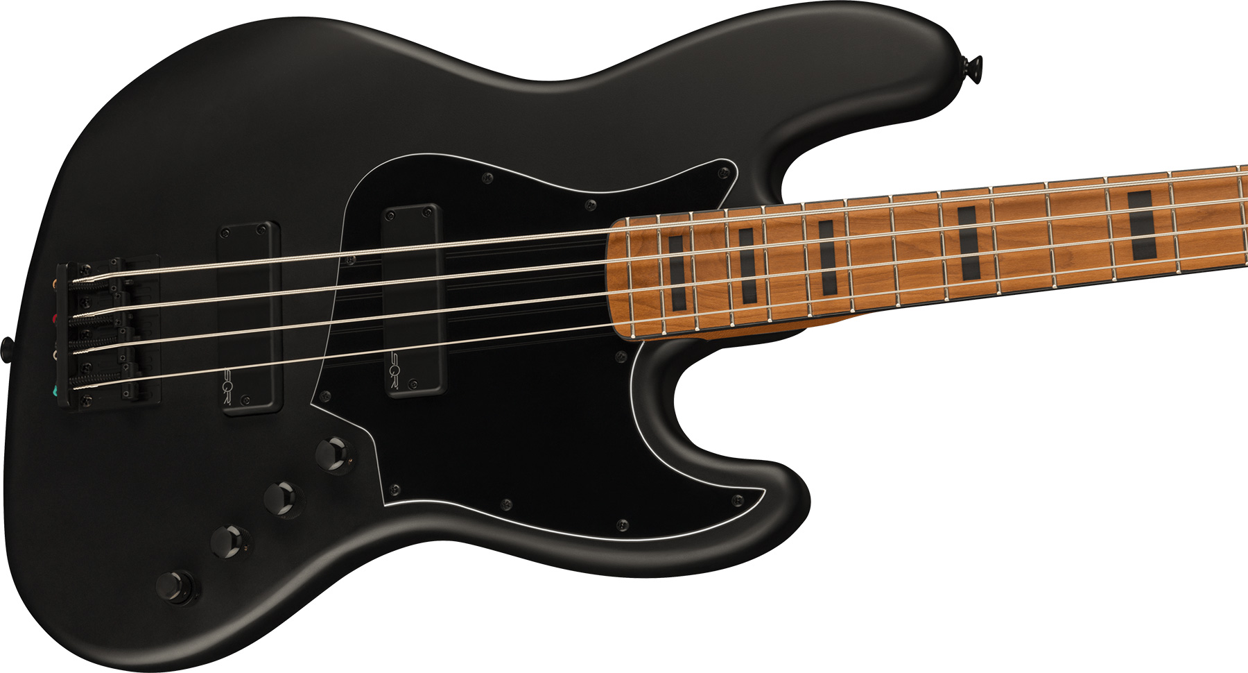 Squier Jazz Bass Contemporary Active Hh Black Pickguard Fsr Mn - Flat Black - Solid body electric bass - Variation 2