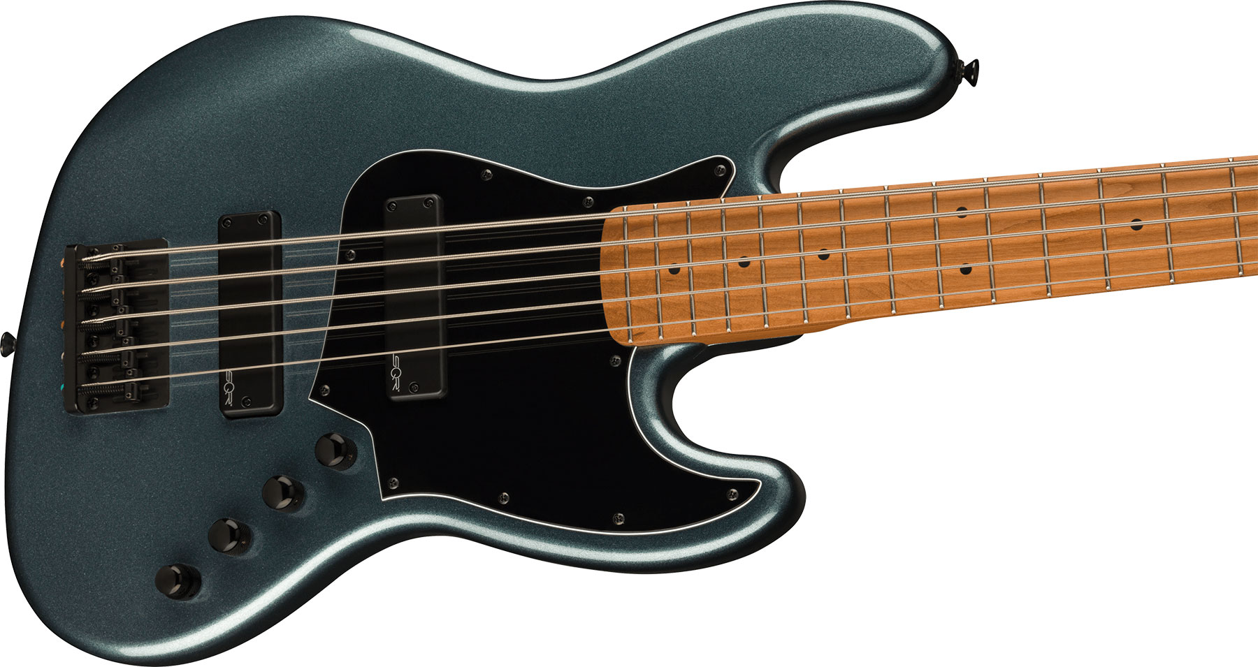 Squier Jazz Bass V Contemporary Active Hh 5c Mn - Gunmetal Metallic - Solid body electric bass - Variation 2