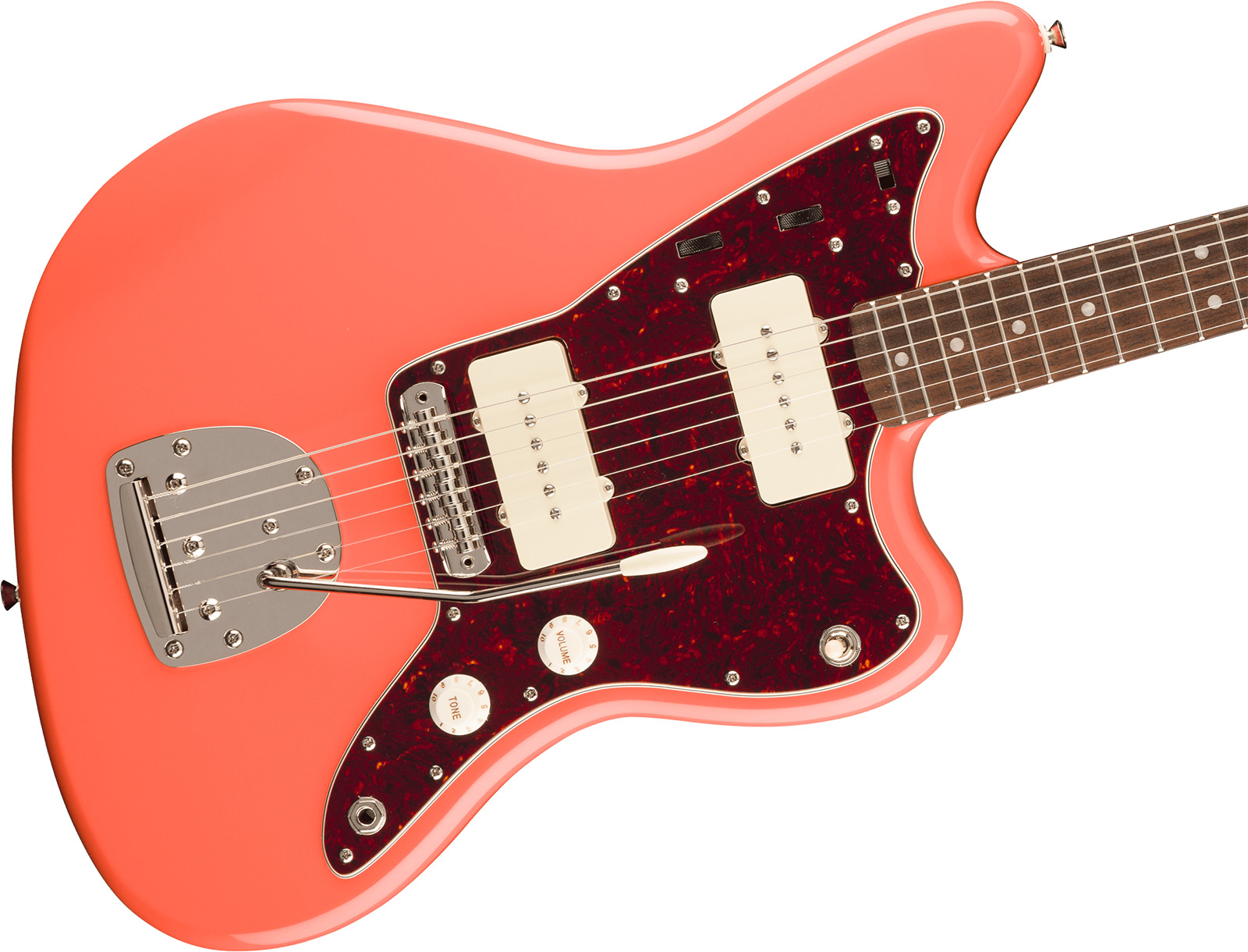Squier Jazzmaster 60s Classic Vibe 2s Trem Lau - Tahitian Coral - Retro rock electric guitar - Variation 2