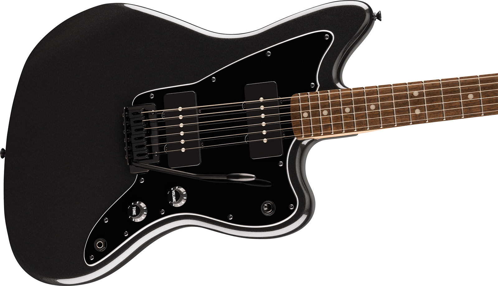 Squier Jazzmaster Affinity Fsr Ltd 2s Trem Lau - Metallic Black - Retro rock electric guitar - Variation 2