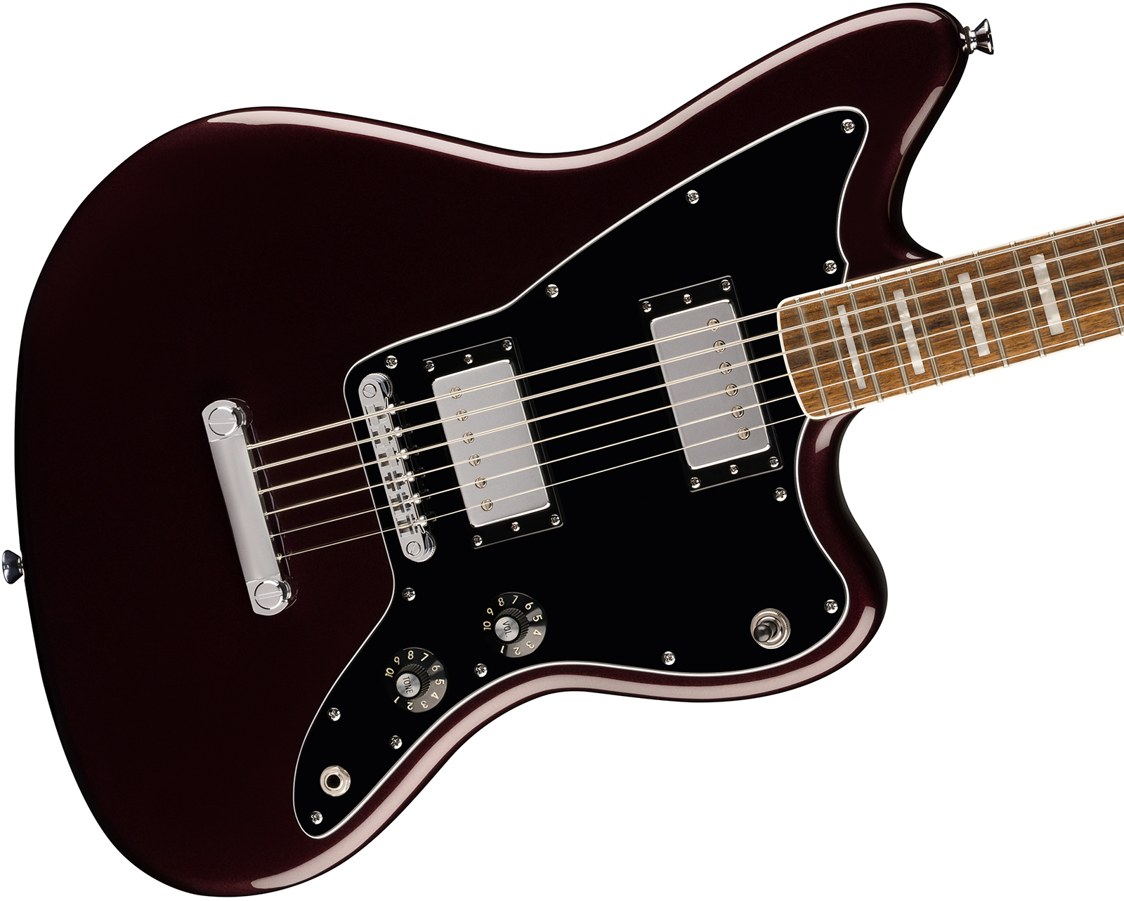 Squier Jazzmaster Baritone Hh Paranormal 2h Ht Lau - Oxblood - Retro rock electric guitar - Variation 2