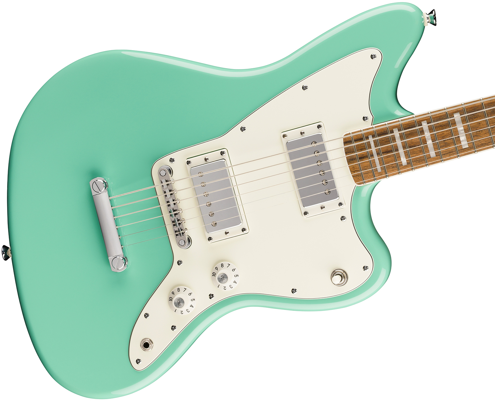 Squier Jazzmaster Baritone Hh Paranormal 2h Ht Lau - Seafoam Green - Retro rock electric guitar - Variation 2