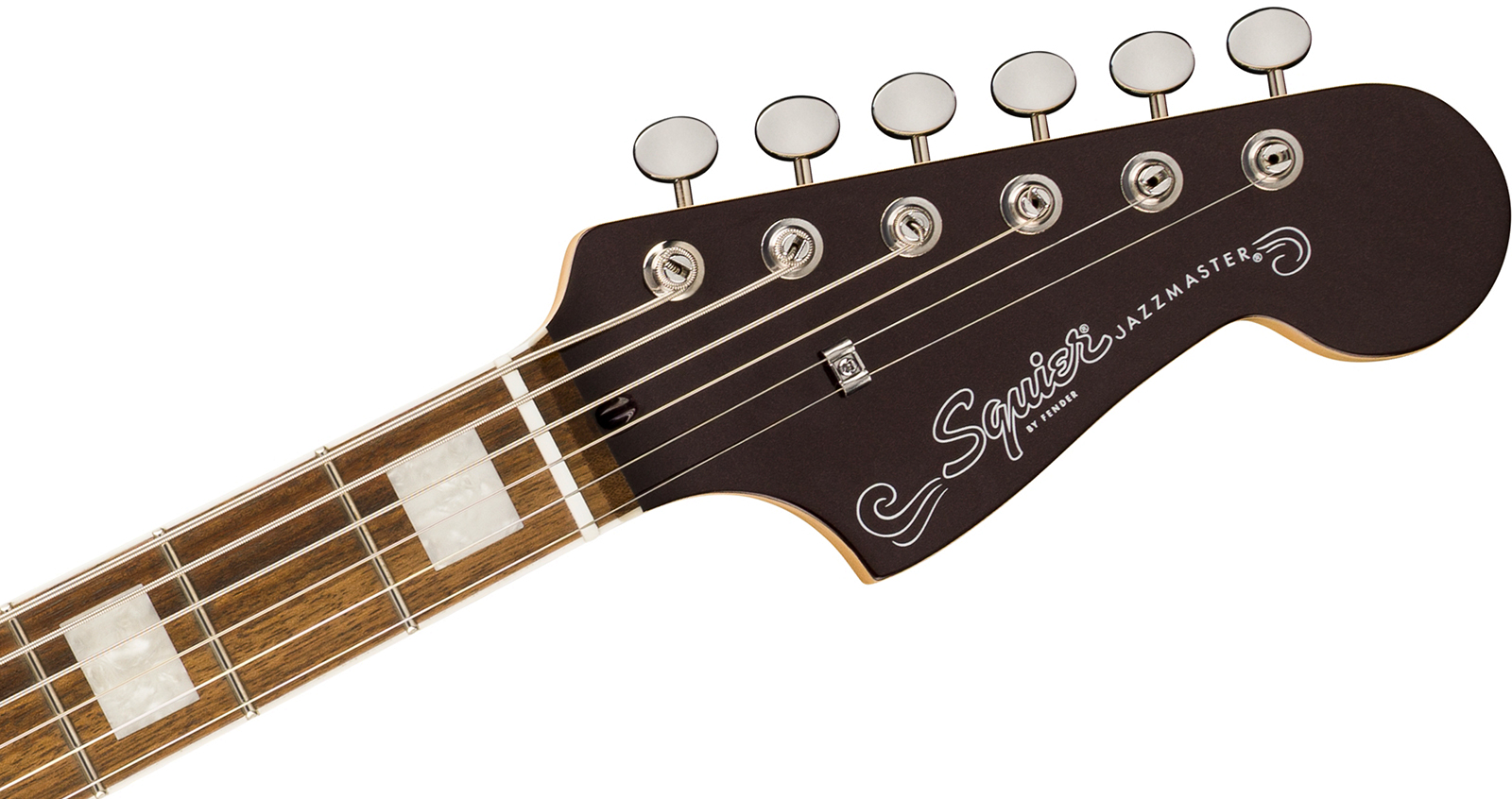 Squier Jazzmaster Baritone Hh Paranormal 2h Ht Lau - Oxblood - Retro rock electric guitar - Variation 3