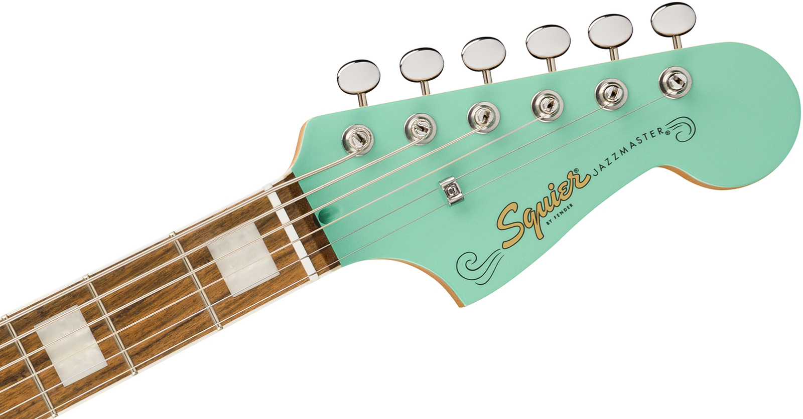Squier Jazzmaster Baritone Hh Paranormal 2h Ht Lau - Seafoam Green - Retro rock electric guitar - Variation 3