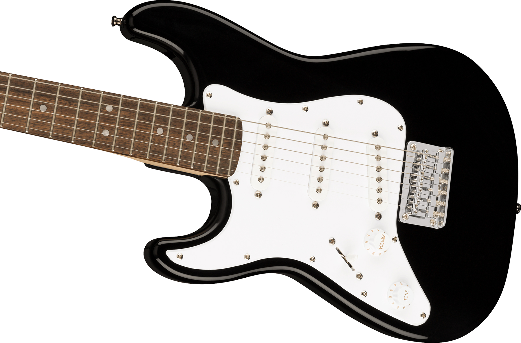 Squier Mini Strat V2 Lh Gaucher Ht Sss Lau - Black - Left-handed electric guitar - Variation 2