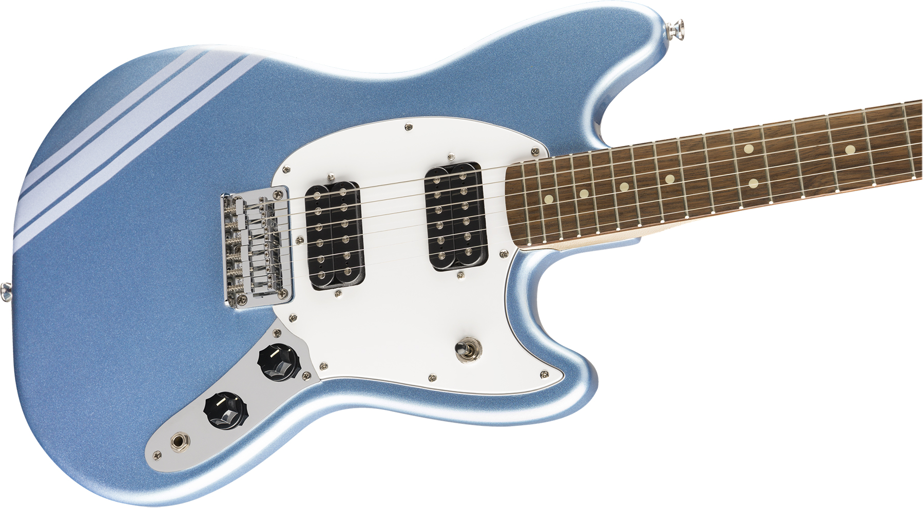 Squier Mustang Bullet Competition Hh Fsr Ht Lau - Lake Placid Blue - Retro rock electric guitar - Variation 2