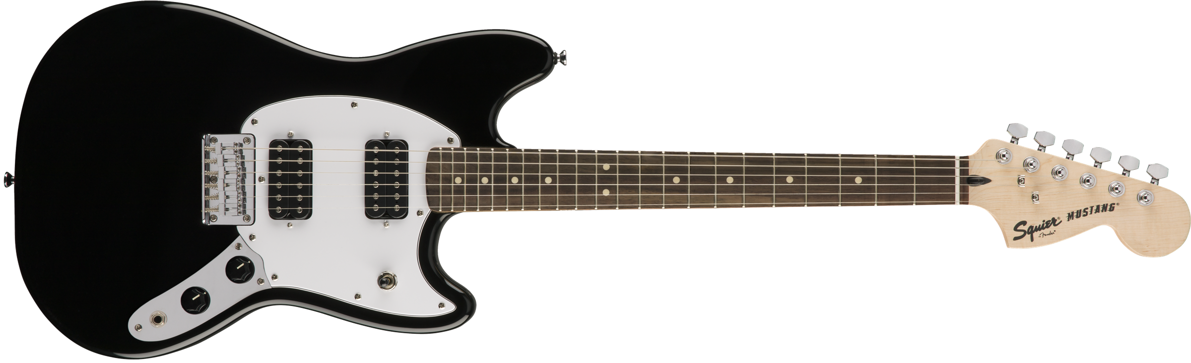 Squier Mustang Bullet Hh 2019 Ht Lau - Black - Retro rock electric guitar - Variation 1