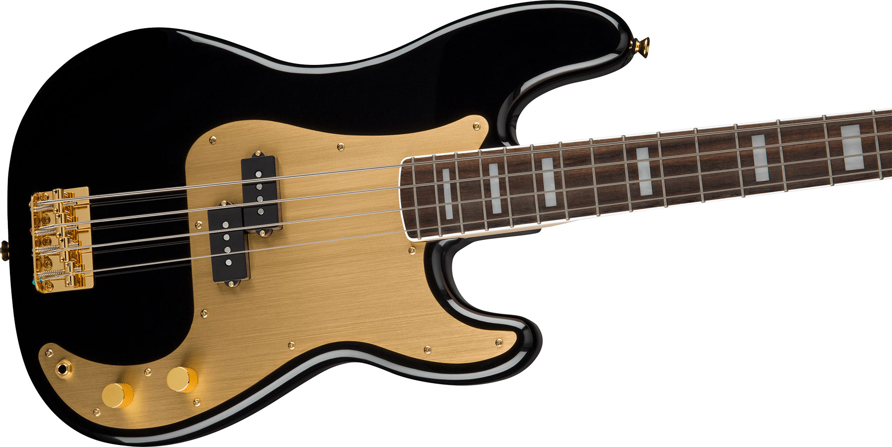 Squier Precision Bass 40th Anniversary Gold Edition Lau - Black - Solid body electric bass - Variation 2