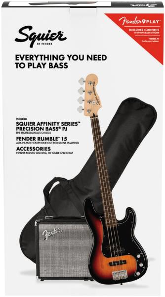 Electric bass set Squier Affinity Series Precision Bass PJ Pack - 3-color sunburst
